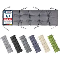 Garronda Bankkussen 180x50 cm – 10 cm dik – Waterafstotend & UV-bestendig – met Banden – Grafiet GD-AM-Bono