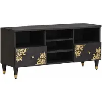 vidaXL TV Kast Zwart 100 x 33 x 46 cm Massief Mango Hout