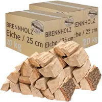 Flameup Brandhout, eikenhout, 40 kg, voor kachels, open haarden, vuurkorven en barbecues, 25 cm lang, ovengedroogd,