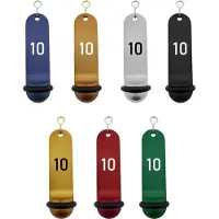 Combicraft Big Classic Goud aluminium hotel sleutelhanger met witte gravering 1 t/m 10 - 105 x 30 mm