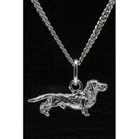 MOOYE ® - Collectie Zilveren Teckel ruwhaar ketting hanger - klein