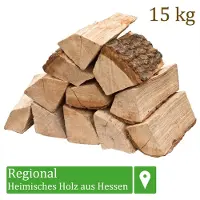 Flameup Brandhout, eikenhout, 15 kg, voor kachels, open haarden, vuurkorven en barbecues, 25 cm lang, ovengedroogd,
