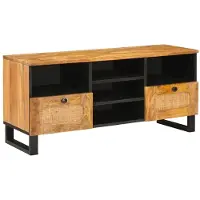 vidaXL TV Kast met lade Bruin 100 x 33 x 46 cm Massief Mango Hout