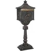 vidaXL Staande Brievenbus Brons 42,5 x 29,5 x 117 cm Gegoten Aluminium