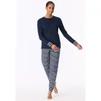 Schiesser Pyjama 'Casual Essentials' donkerblauw