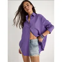 Bianco Oversized Textuur Shirt