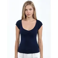 Busem V-hals Korte Mouw Drapé Blouse