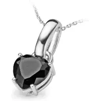 Orphelia Hanger + Ketting Heart Black Zirconium ZH-4692