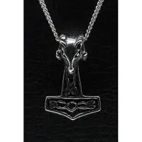 MOOYE ® - Collectie Zilveren Hamer van Thor met Ram ketting hanger - klein