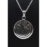 MOOYE ® - Collectie Zilveren Indiaan Doolhof rond hopi style ketting hanger