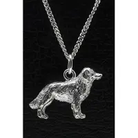 MOOYE ® - Collectie Zilveren Friese Stabyhoun ketting hanger - groot