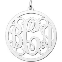 MOOYE ® - Collectie Zilveren Monogram 1 tot 3 Letters ketting hanger - groot