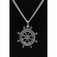 MOOYE ® - Collectie Zilveren Stuurrad ketting hanger - 2