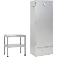 vidaXL BBQ-rookoven met tafel gegalvaniseerd staal