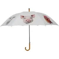 Esschert Design Paraplu Boerderijdieren Wit wit Polyester
