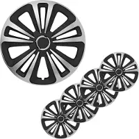 Pricenet Wieldoppen 4 st Terra 14'' zilverkleurig en zwart