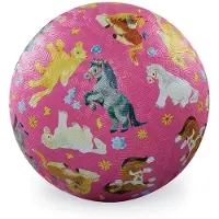 Crocodile Creek speelbal 18cm roze pony's - speelplezier voor kinderen.