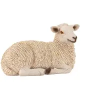 Gerkimex Liggend Schaap 12x6x7cm Wit wit Polyresin Decoratief beeld of figuur