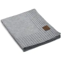 Knit Factory Uni Plaid - Licht Grijs - 160x130 cm