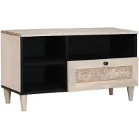 vidaXL TV Kast Bleached White 80 x 33 x 46 cm Massief Mango Hout