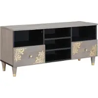 vidaXL TV Kast Grijs 100 x 33 x 46 cm Massief Mango Hout