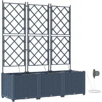 vidaXL Plantenbak 3 st Grijs 120 x 40 x 142 cm PP