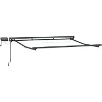 vidaXL Handbediende luifel met LED's Antraciet 2,5 x 2 m Aluminium