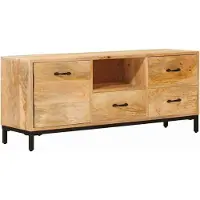vidaXL TV Meubels met lade Bruin 110 x 30 x 46 cm Massief Mango Hout