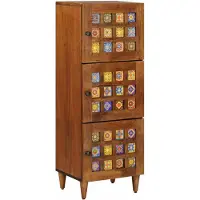 vidaXL Highboard Walnotenhout 40 x 33 x 110 cm Massief Mango Hout