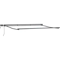 vidaXL Handbediende luifel met LED's Antraciet 4 × 3,5 m Aluminium
