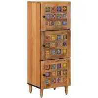 vidaXL Highboard Naturel 40 x 33 x 110 cm Massief Mango Hout