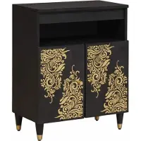 vidaXL Dressoir Zwart 60 x 33 x 75 cm Massief Mango Hout