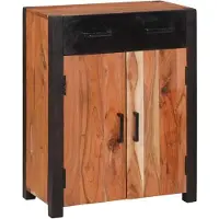vidaXL Dressoir met lade Bruin 55 x 30 x 75 cm Massief Acacia Hout