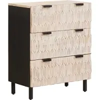 vidaXL Dressoir 60 x 33 x 75 cm Massief Mango Hout Witte Was Afwerking