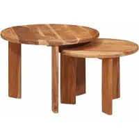 vidaXL Nesting Koffietafels 2 st Bruin Ø 50 x 40 cm