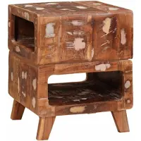 vidaXL Bijzettafel Bruin 40 x 40 x 49 cm Massief Gerecycleerd Hout