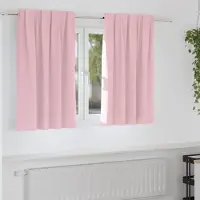 vidaXL Blackout Gordijnen met Ringen 2 st Babyroze 140 x 140 cm