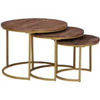 vidaXL Nesting Koffietafels 3 st Donkerbruin 54 x 54 x 40 cm