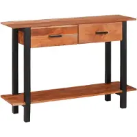 vidaXL Wandtafel met lade met plank Bruin en Zwart 110 x 30 x 75 cm