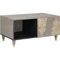 vidaXL Salontafel Grijs 80 x 50 x 40 cm Massief Mango Hout