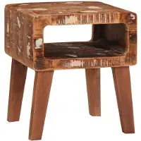 vidaXL Bijzettafel Bruin 40 x 32 x 46 cm Massief Gerecycleerd Hout