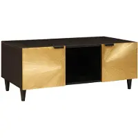 vidaXL Salontafel Zwart en Goud 100 x 54 x 40 cm Bewerkt hout