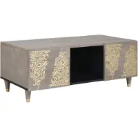 vidaXL Salontafel Grijs 100 x 54 x 40 cm Massief Mango Hout