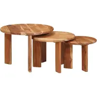 vidaXL Nesting Koffietafels 3 st Bruin Ø 54 x 40 cm