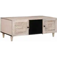 vidaXL Salontafel Bleached White 100 x 54 x 40 cm Massief Mango Hout