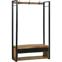 vidaXL Kledingrek met lade Bruin 110 x 40 x 179 cm Massief mangohout