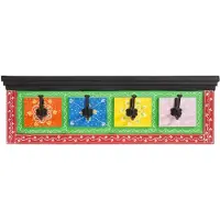 vidaXL Kapstok Zwart 80 x 25 x 2 cm Massief Mango Hout