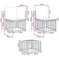 vidaXL Tuinset met 14 stukken. Natuurlijke en crème-witte polyester stof