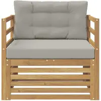 vidaXL Buitensofa Wit en Lichtgrijs