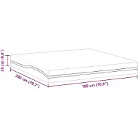 vidaXL Matras Wit en Grijs 180 x 200 cm Jacquard stof
